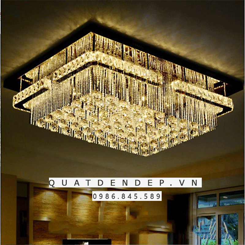 đèn ốp trần tráng gương inox sang trọng