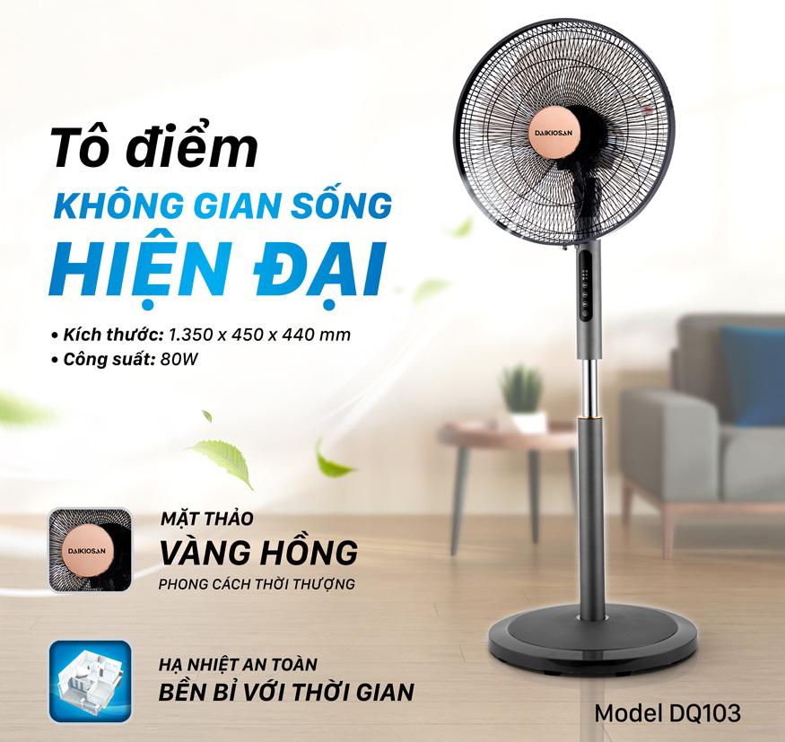 Quạt cây Daikiosan DQ103 Thiết kế đẹp sang trọng phù hợp cho mọi không gian