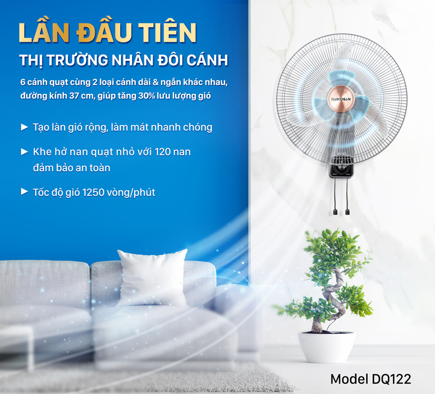 2 loại cánh giúp tối ưu gió khỏe và êm