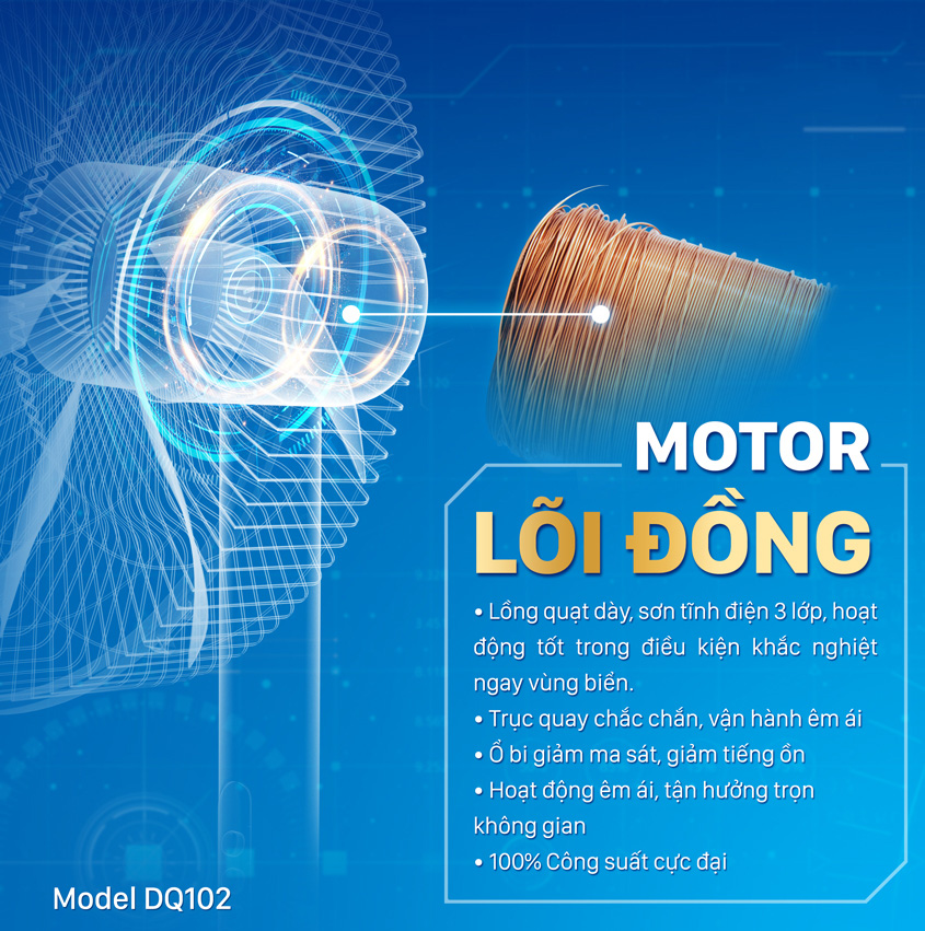 Quạt Cây Daikiosan 102 động cơ lõi đồng