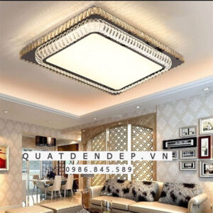 đèn mâm mica pha lê ốp trần cao cấp