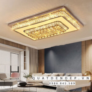 đèn mâm mica pha lê với chất liệu inox tráng gương cao cấp