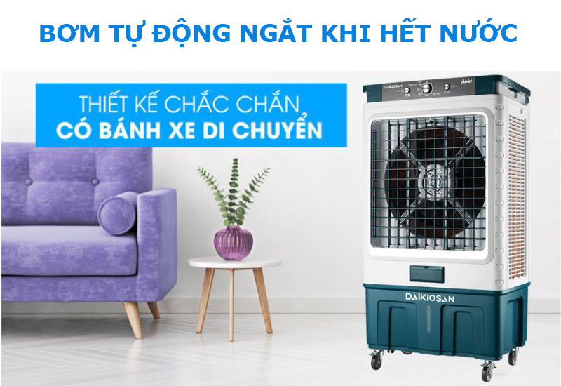 Máy Quạt Hơi Nước Daikiosan DM212 tự ngắt chế độ làm mát khi hết nước