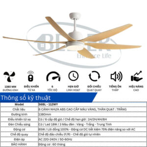 thông số của quạt trần đèn