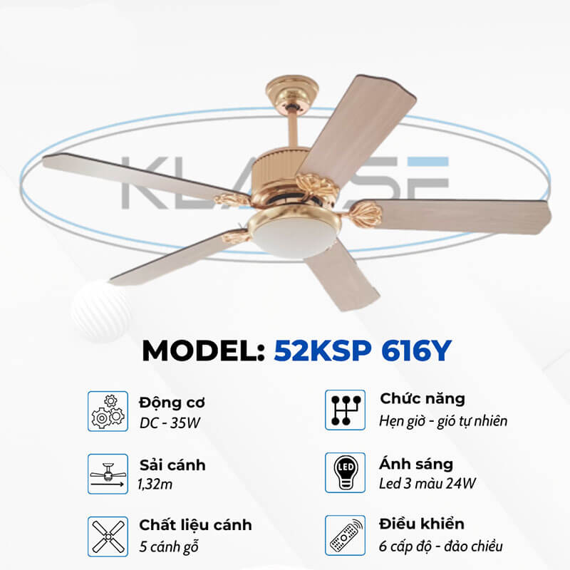 Thông số kỹ thuật của quạt 52KSP-616Y