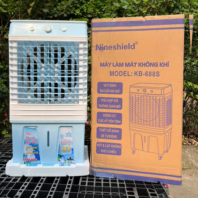 Quạt điều hòa NineShield KB-688S xanh da trời