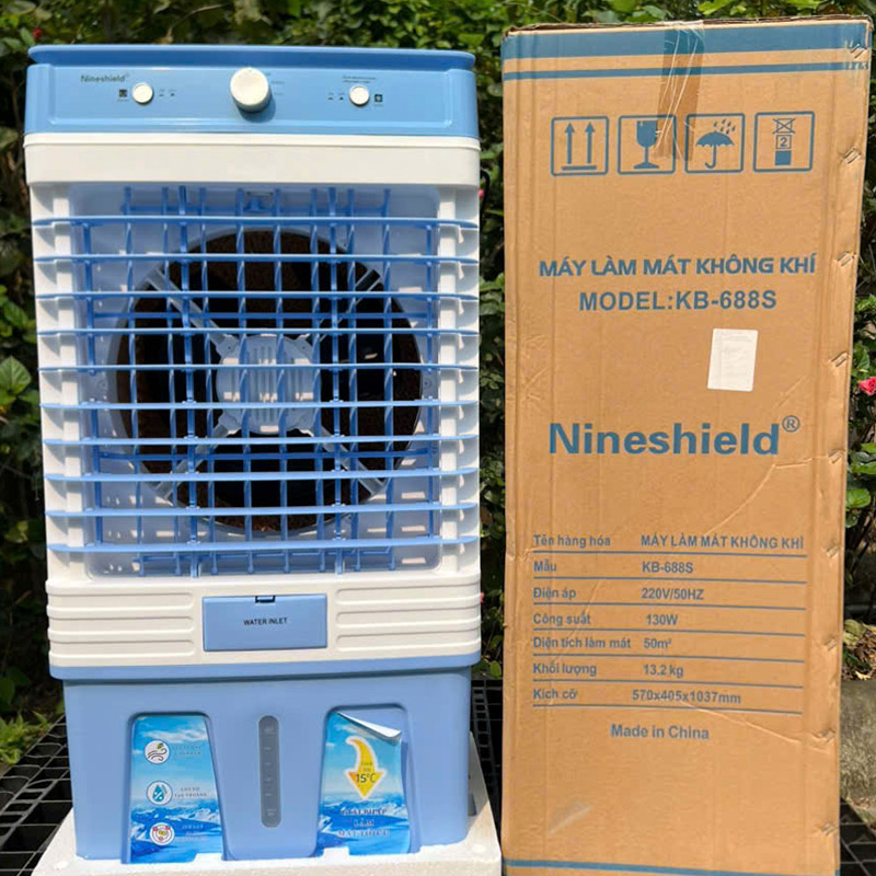 Quạt điều hòa NineShield KB-688S xanh biển nhạt