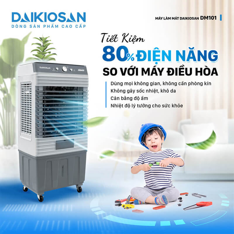 Tiết kiệm 80% điện năng so với điều hòa
