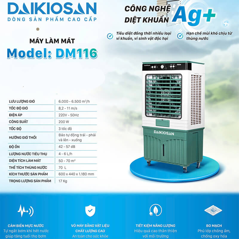 Quạt điều hòa Daikiosan DM116 200W