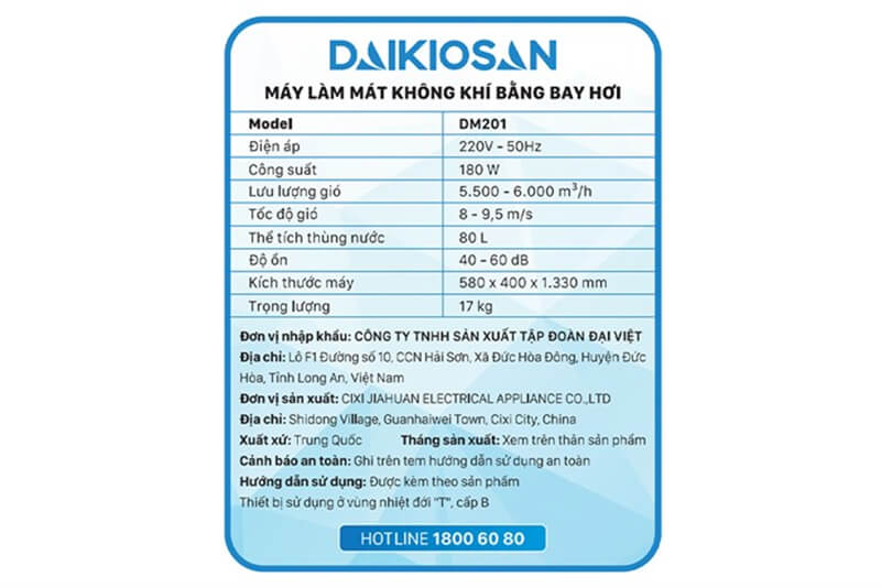 Thông số kỹ thuật chi tiết