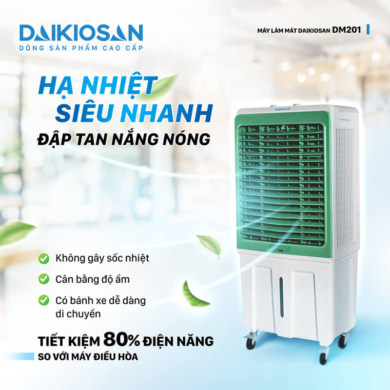 Quạt điều hòa Daikiosan DM201 180W hạ nhiệt siêu nhanh