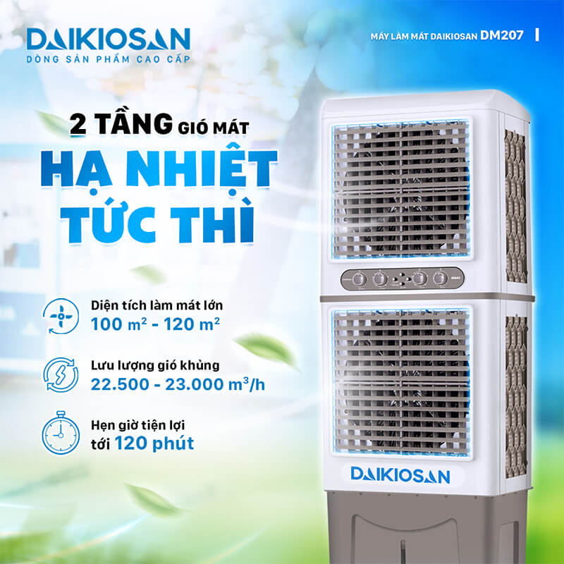 Làm mát không gian rộng với công suất mạnh mẽ