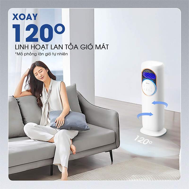 Góc xoay 120° – Luồng khí lan tỏa rộng rãi